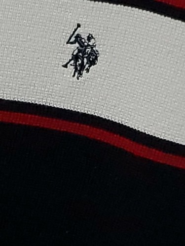 US Polo Assn. Men’s Sweater Size M Long Sleeve Mock Neck 1/2Front Zip Black - Picture 3 of 4