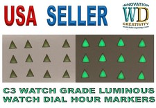 Watch Dial Hour Markers 12 pieces C3 Triangle LUMINOUS Numerals LASER CUT Green
