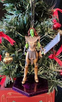 DISNEY MARVEL TV WHAT IF? GAMORA WITH THANOS BLADE CUSTOM CHRISTMAS ORNAMENT NEW