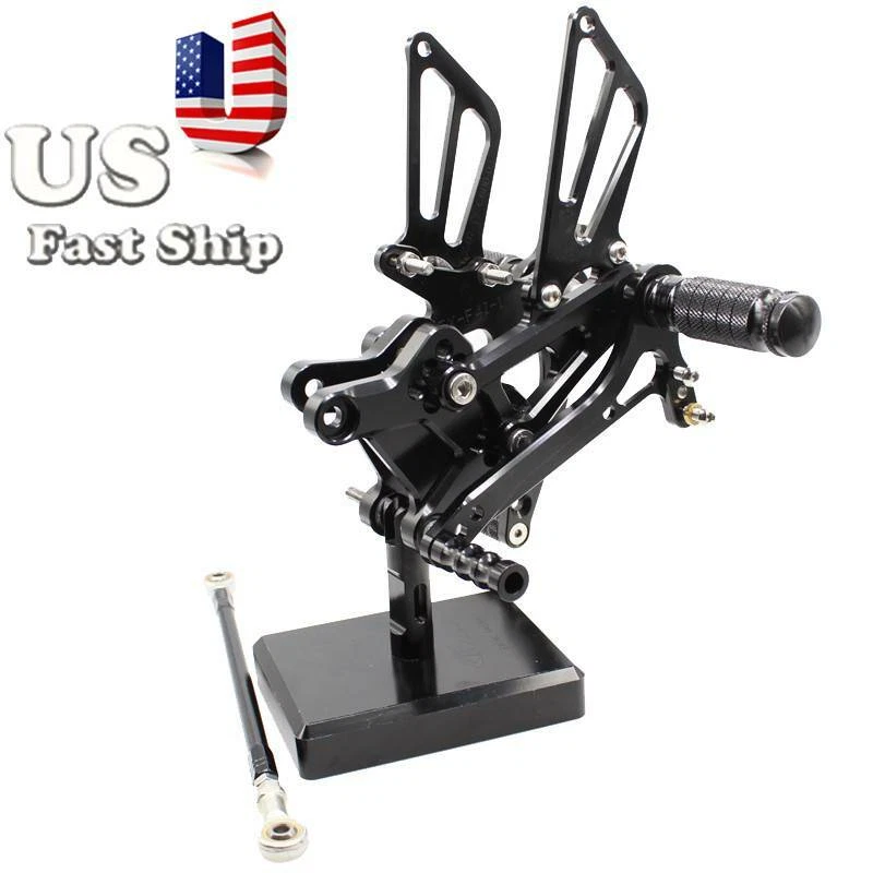 Juego de estriberas delanteras traseras ajustables en stock de EE. UU. para Honda CBR600F F4I F1, F2, F3 Foto 3 de 4