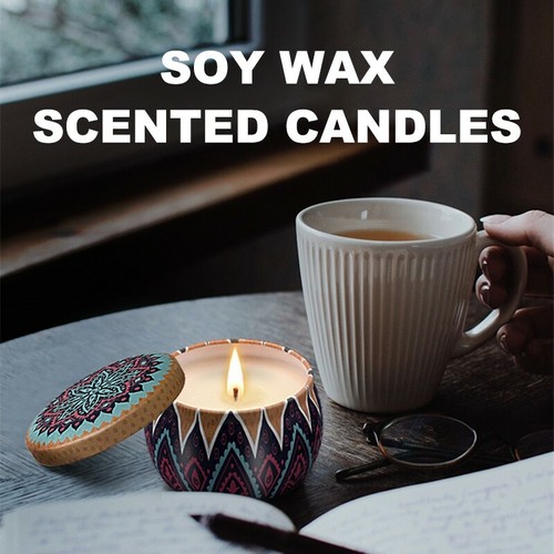 Scented Candles Gift Natural Soy Wax Travel Tin Aromatherapy Candle ...