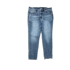 Time and Tru High Rise Skinny Distressed Women's size 14P Dark Blue Denim jeans