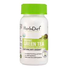 Organic Green Tea Leaf Powder 240 Capsules Antioxidant with EGCG & Polyphenols