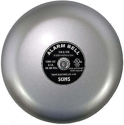 SUNS CB-8-120 Gray 120V Alarm Bell 8 Inch 120 Volt AC (8