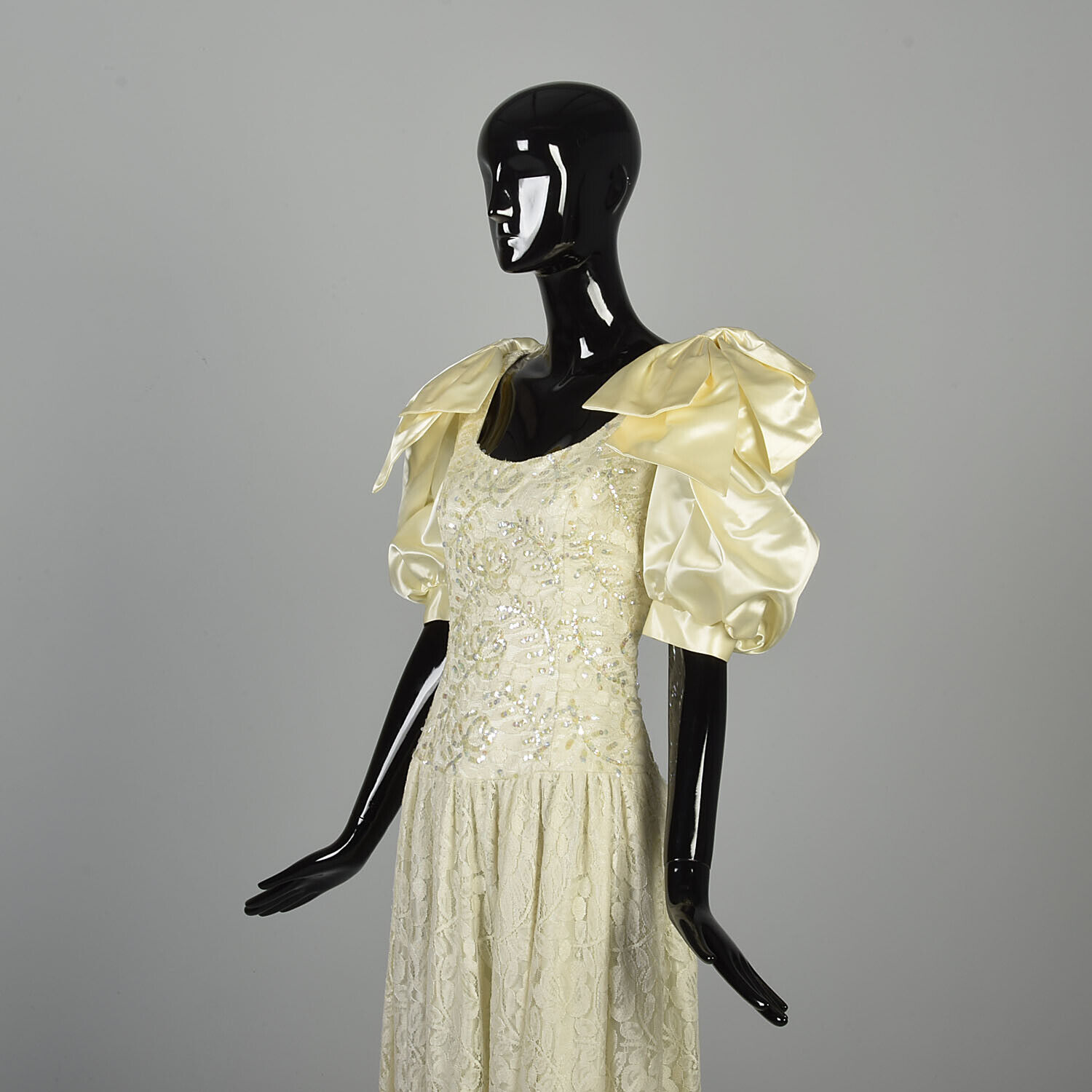 Small 1980s Jessica McClintock Dress Sequin Lace … - image 5