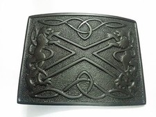 TC Men s Scottish Kilt Belt Buckle Lion Rampant Black Finish/Celtic belt Buckles