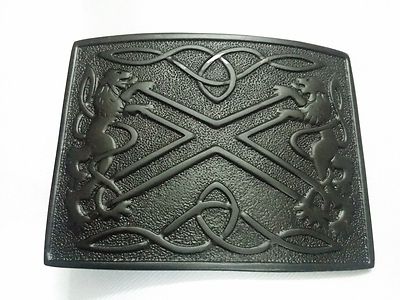 Fibbia per cintura da kilt scozzese con leoni rampanti / Realizzata in ottone anticato / Dimensioni 3,5 x 2,5 / Fibbia per cintura da kilt di alta qualità fatta a mano - Italia