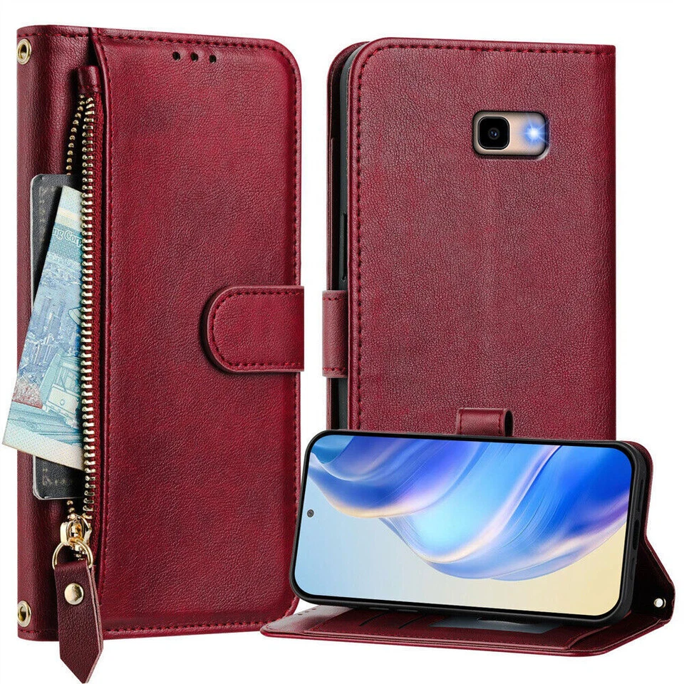 Leather Zipper Wallet Phone Case For Samsung A12 A8 A6 A20S A12 A21S XCover 5 7 - Image 3 of 4