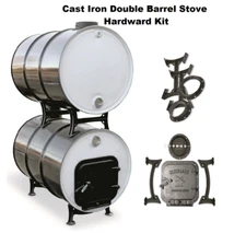 Double Barrel Cast Iron Camp Stove Hardware Kit For Fire Burner Heater Smoker