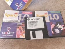 Lot of 2 SyQuest Sparq 1.0 GB PC Formatted Cartridges Used Install Diskette