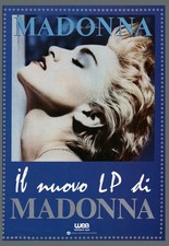 POSTER MADONNA TRUE BLUE REWORKED REPRODUCTION BY '80 ITALIAN MAGAZINE'S ADVERT