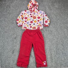 Vintage Disney Winnie the Pooh Outfit Set Girls 3T Red Floral Hoodie and Pants