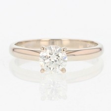 .72ct Round Diamond Solitaire Prong-Set Engagement Ring 14k White Gold Size 6.75