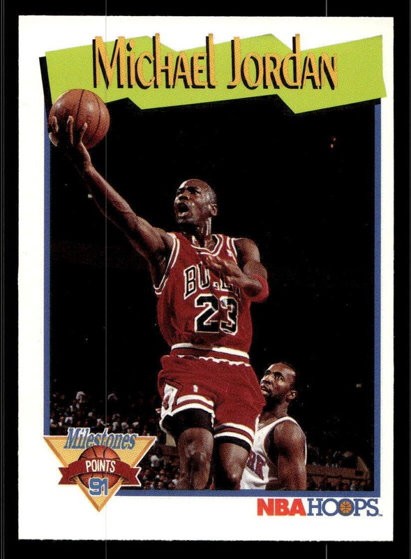 1991-92 Hoops #317 Michael Jordan Chicago Bulls Milestones MINT NO RESERVE!