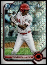 2022 Bowman - Chrome Prospects Mojo Refractors #BCP-59 Justice Thompson Reds NM+