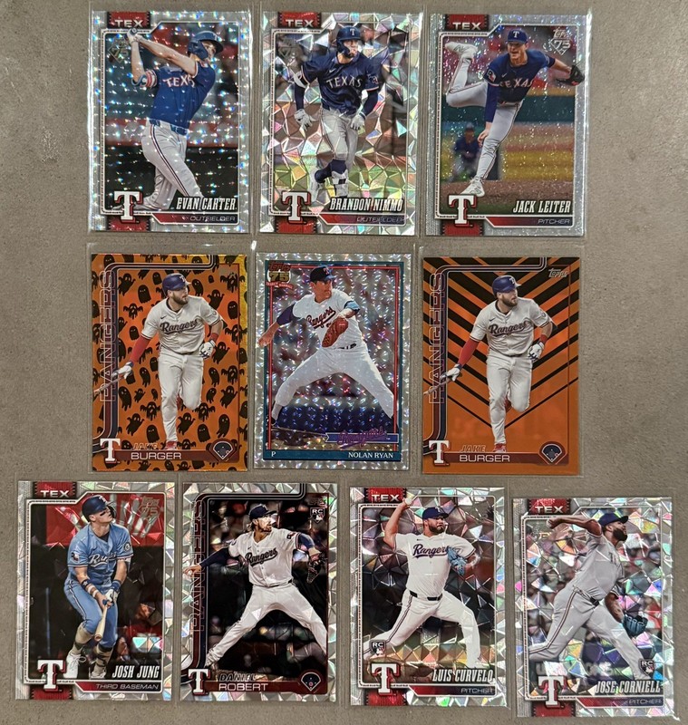 MLB BASEBALL 2025-2026 TOPPS TEXAS RANGERS TEAM LOT NO DUPES*