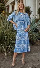 NWT Johnny Was JADE Wynifred Mesh Midid Dress Size XS Y2K Embroidered
