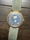 VINTAGE TIMEX PEANUTS SNOOPY 1958 TENNIS WATCH WITH ORIGINAL DENIM BAND