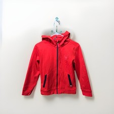 Spyder Youth Hoodie Medium 10 12 Red Full Zip Fleece Jacket
