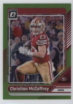 2024 Panini Donruss Optic Lime Green Prizm 31/50 Christian McCaffrey #171 1ku6