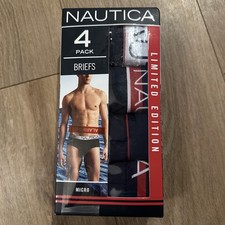 Nautica Limited Edition Micro Briefs 4 Pack   Blue Red   Men's Large 36-38