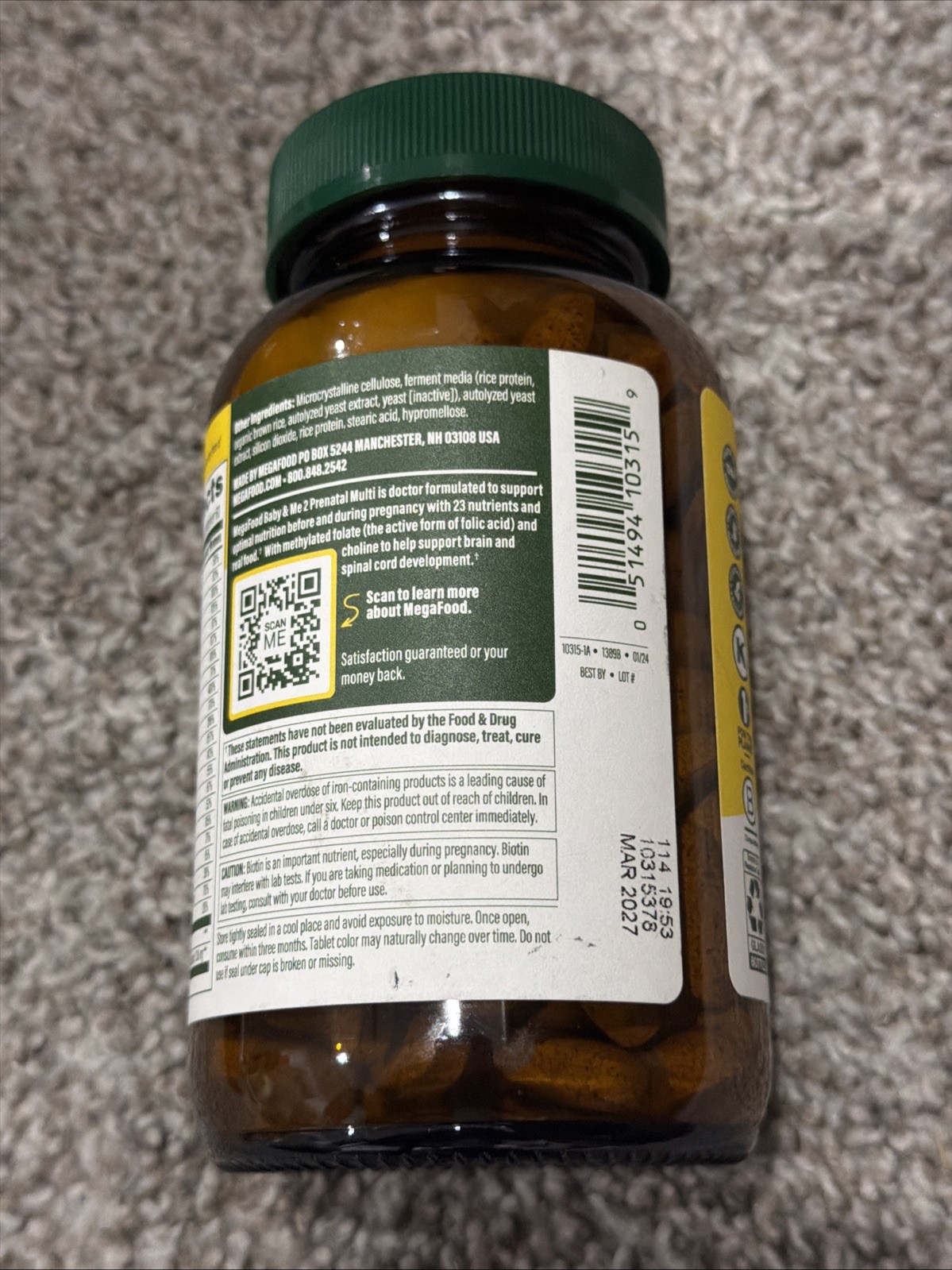 MegaFood Baby & Me 2 Dietary Supplement - 120 Count