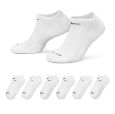 Nike Everyday Plus Socks Cushioned Training Dri-Fit No-Show 6 Pairs Size M