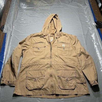 Carhartt ベージュ フード付きジャンパー XL Carhartt Jacket Womens XL (16/18) Brown Tan El Paso Utility Field