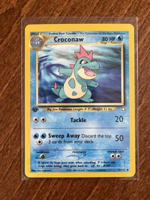 [NM/MINT] 2000 Pokemon Neo Genesis Croconaw 1st Edition #32/111 Uncommon