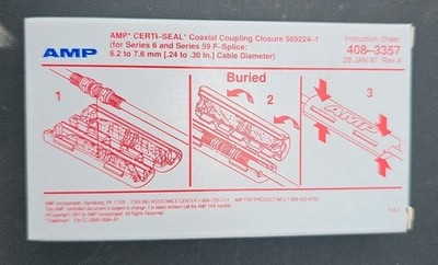 CommScope AMP 569224-1 Waterproof Coax Cable Splice Closure RG6 RG59 408-3357