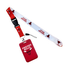 Chicago Bulls NBA Lanyard w/ ID Badge Holder Reversible 2-Sided
