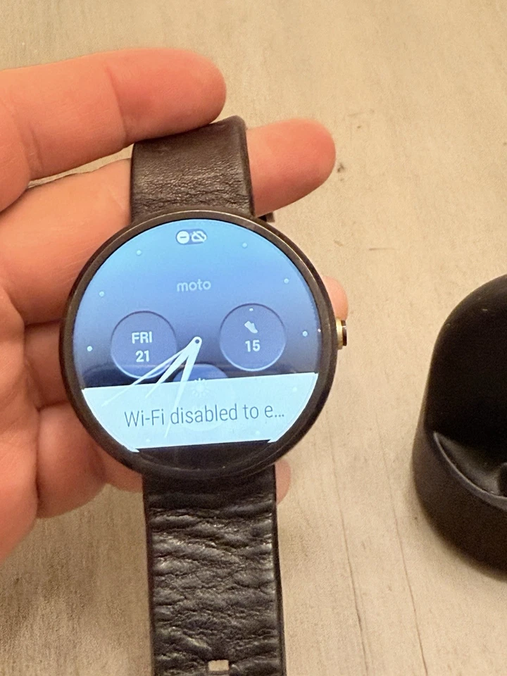 Motorola Moto 360 Sport 45mm Black Smart Watch With Charging Deck—Works! - Image 4 of 4