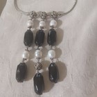 John Hardy Jaisalmer Onyx and Pearl 3 Strand Drop Necklace, SS & 18k — photo 1