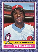 1976 Topps Baseball Set Break # 223 Ollie Brown - Phillies - Free Shipping