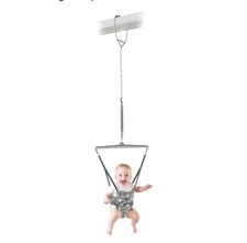 Jolly Jumper Iconic (Grey Safari), Doorway Baby Jumper, Indoor Exercise Saddle