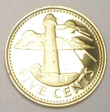 1973 Barbados 5 Cents Lighthouse Coin Proof