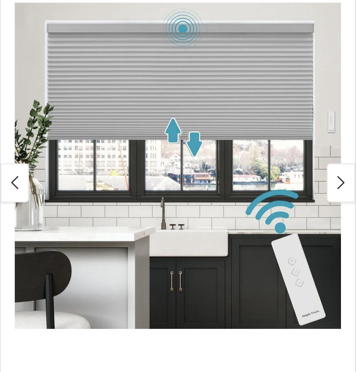 BlindsAvenue Motorized Cellular Shade; Remote Control; Black