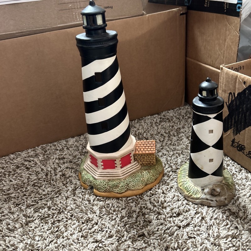 Light House Display Cute Trinket Dish lot of 3 