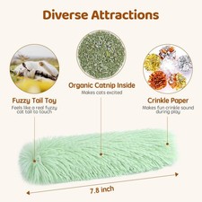 Organic Catnip Pillow Toys - Crinkle Sound Interactive Kicker for Kittens