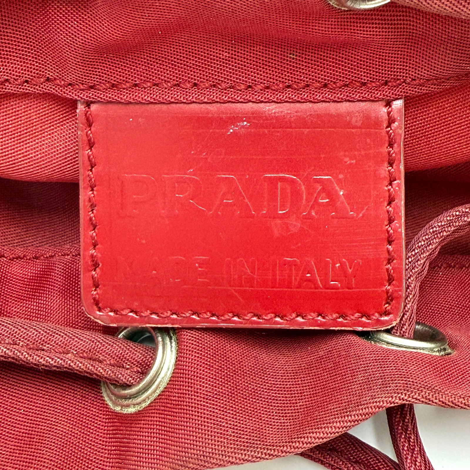 PRADA Drawstring Pouch Nylon Red Auth 913 thumbnail 12