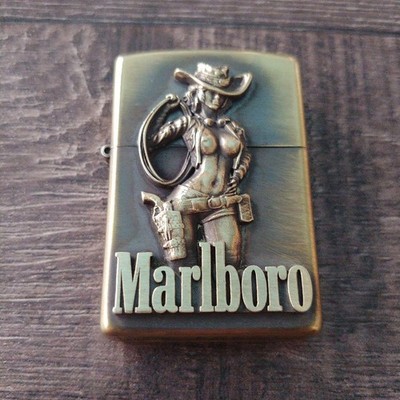 Zippo Marlboro Rare Sexy Cowgirl 2021 Oil Lighter Near Mint from Japan