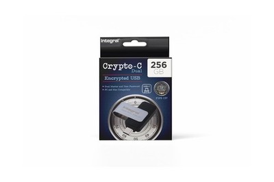 Integral 256GB Crypto-C Dual Encrypted USB Flash Memory Drive, AES-XTS 256-Bi...
