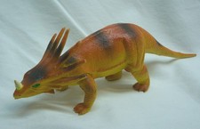 VINTAGE Imperial 1985 ORANGE STYRACOSAURUS DINOSAUR 11" Plastic Toy Figure