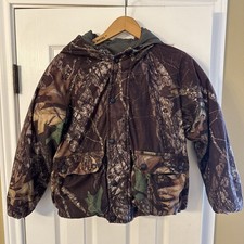 Youth 12/14 Remington Mossy Oak Camo Reversible Snapped Full Zip Hooded Jacket