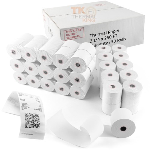 2 1/4 x 165 thermal paper 50 rolls - | BPA Free - Made in USA