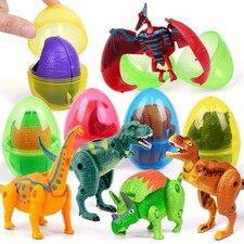 Easter Eggs Filled with Dinosaur Toys Jumbo Deformation Dinosaur Eggs 6 Packs