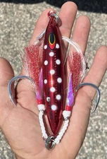 400g Fully Rigged BLUEFIN TUNA KNIFE JIGS Tuna Bomb  Vertical Lb Red  Glow Bft