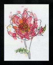 Pink Floral, 8 x 10 Counted Cross Stitch Kit, Multi-Colour 2970 