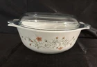 Pyrex SPRING GARDEN 'EMILY' 1 Qt Baking Dish w/ Lid Made in England VTG