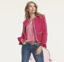 Cabi Women s XS Pink Tweed Blazer Ballroom Boucle Fuchsia Jacket 6646